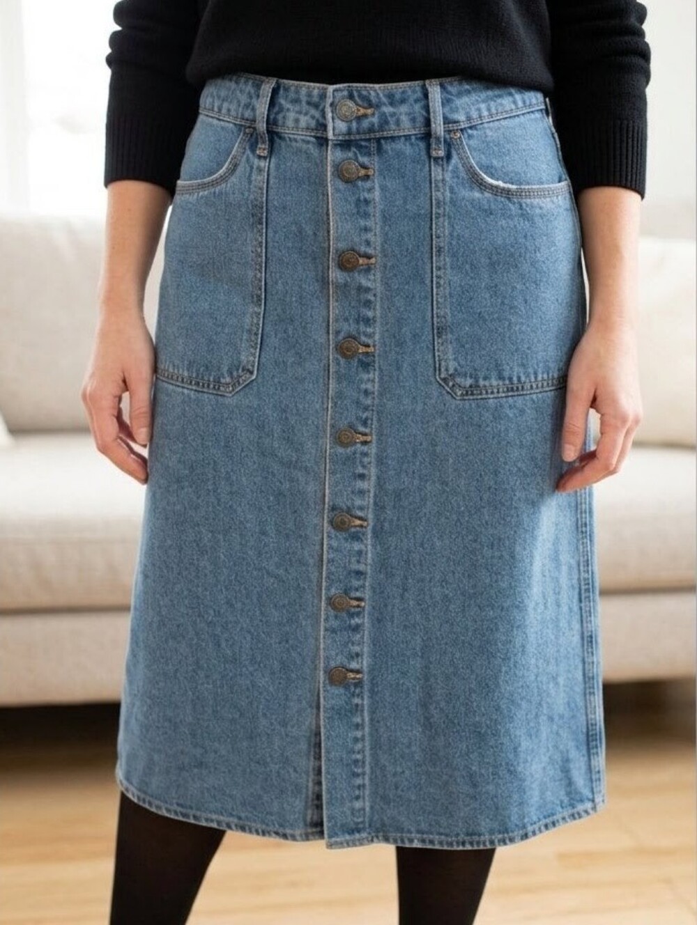 Old Navy Button Front Denim Skirt